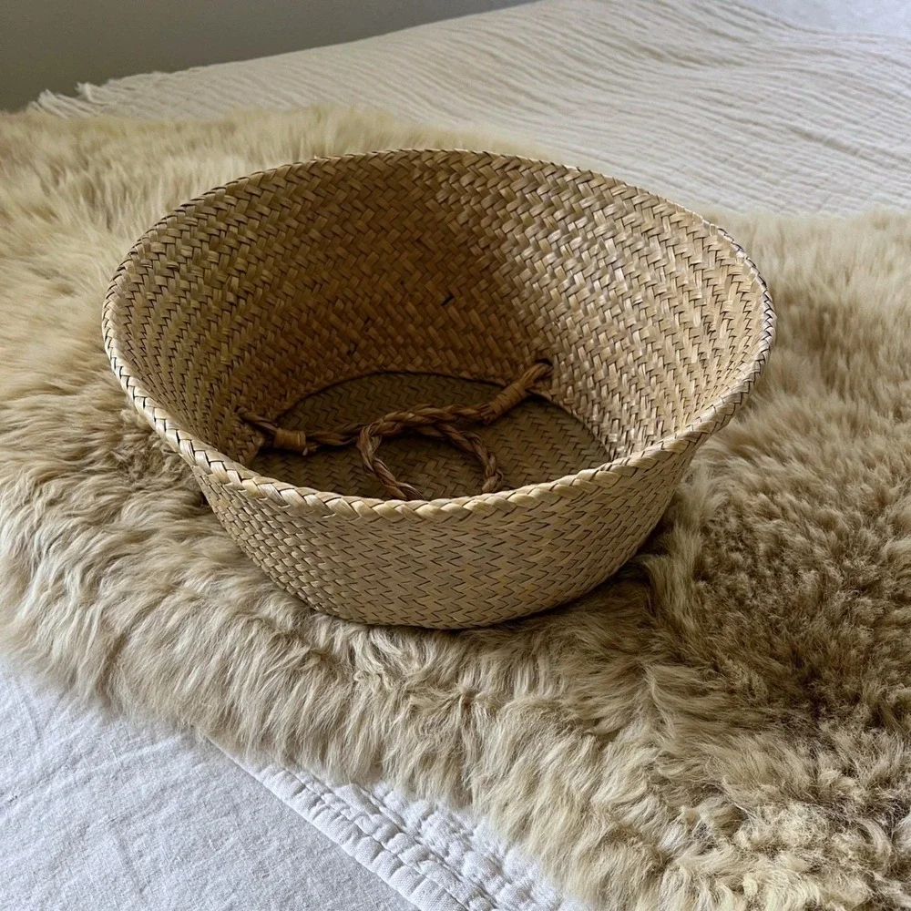Vintage Woven Market Basket